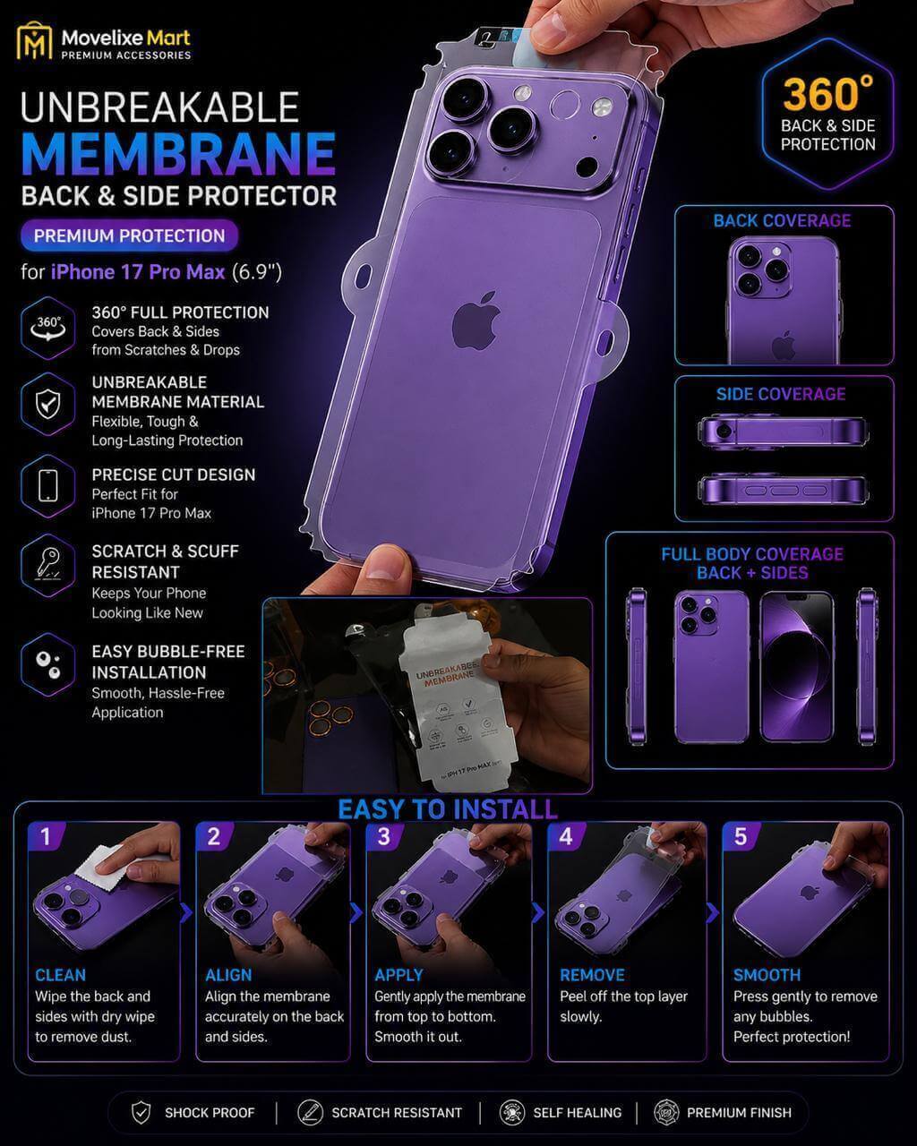 iPhone 15 Pro Max Case 5-in-1 Protection Bundle โ Woven Leather Case, Tempered Glass & Camera Lens Rings | Crystal Palace