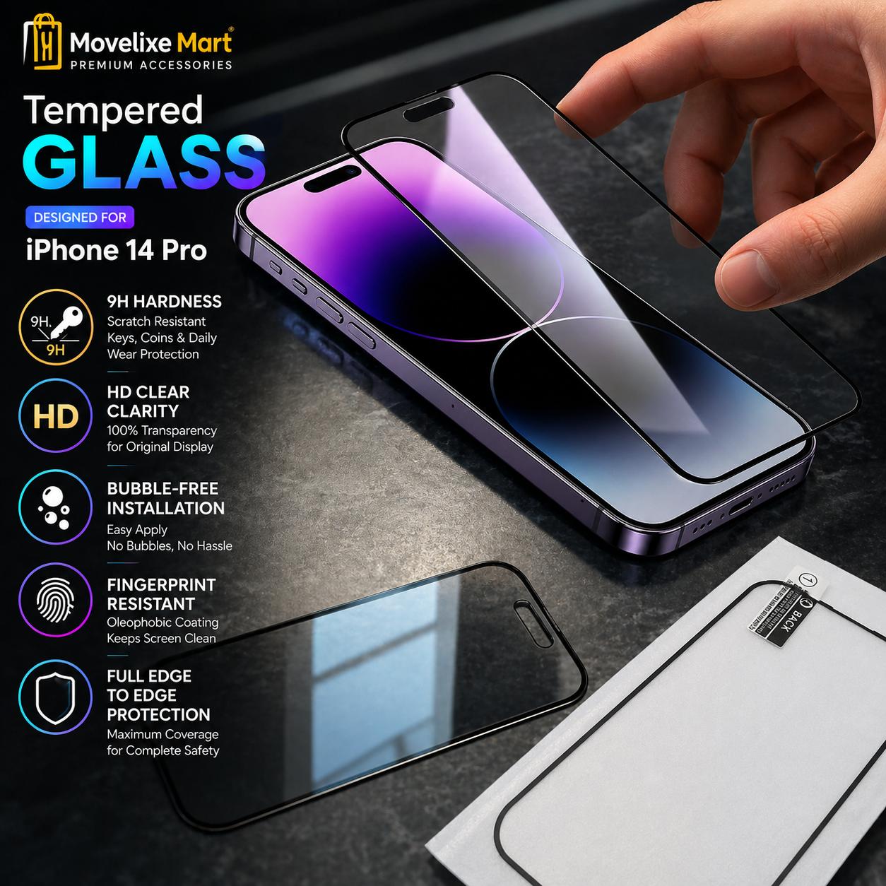 Movelixe Crystal Palace 5-in-1 Protection Pack for iPhone 17 Pro  | Premium Case + Unbreakable Membrane + Camera Lens Protector + Installation Kit